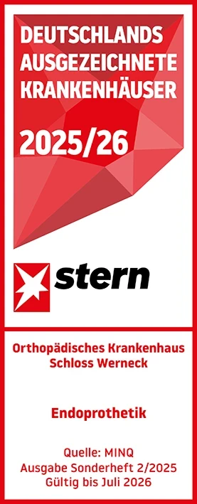 Orthopädisches Krankenhaus Schloss Werneck – stern Auszeichnung für Endoprothetik Auszeichnung des Orthopädischen Krankenhauses Schloss Werneck für Endoprothetik vom stern Magazin